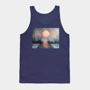 The moon over the lake. Abstraction Tank Top